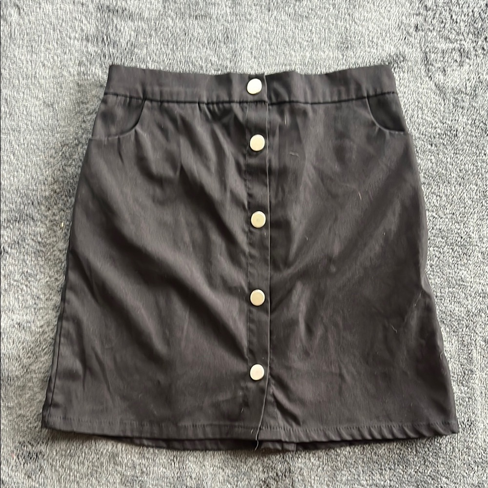 SHEIN Black A-Line Mini Skirt Casual